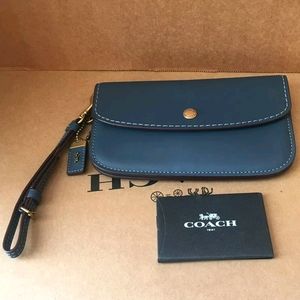 NWT ~💙COACH 1941 Dark Denim Clutch Wristlet
